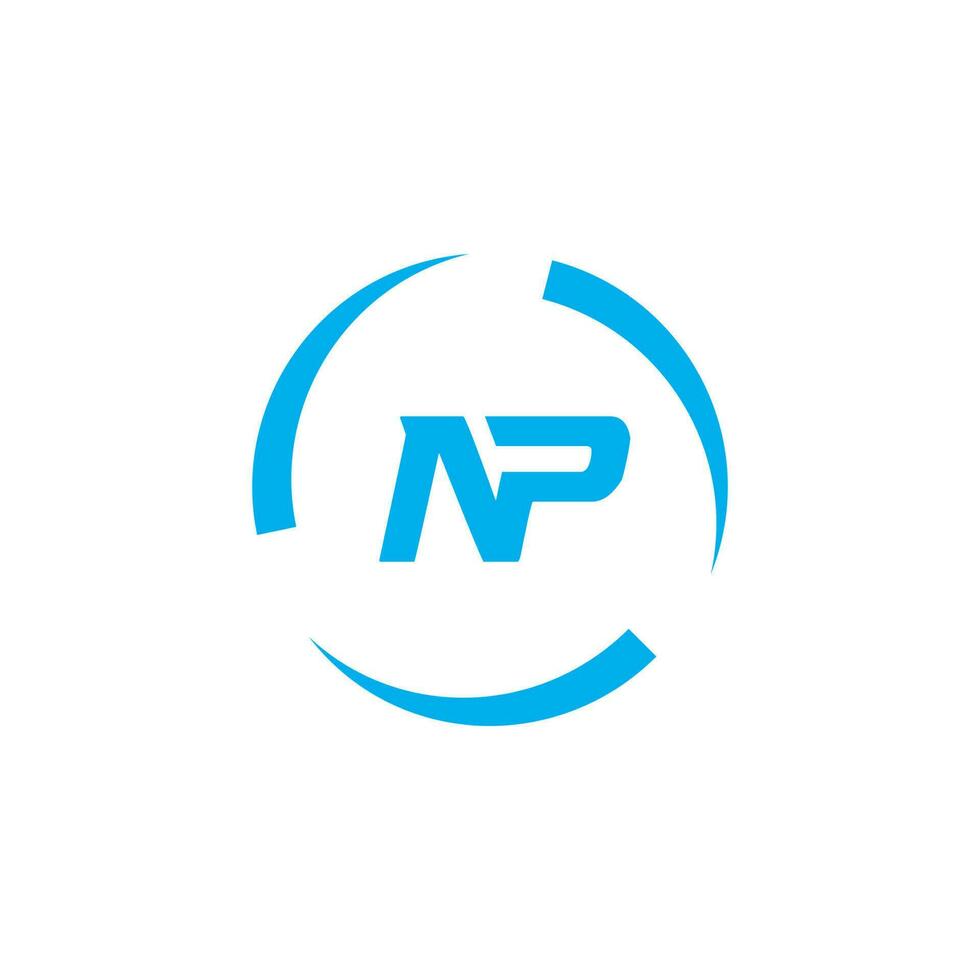 Abstract letter NP logo. This logo icon incorporate with abstract shape in the creative way vector