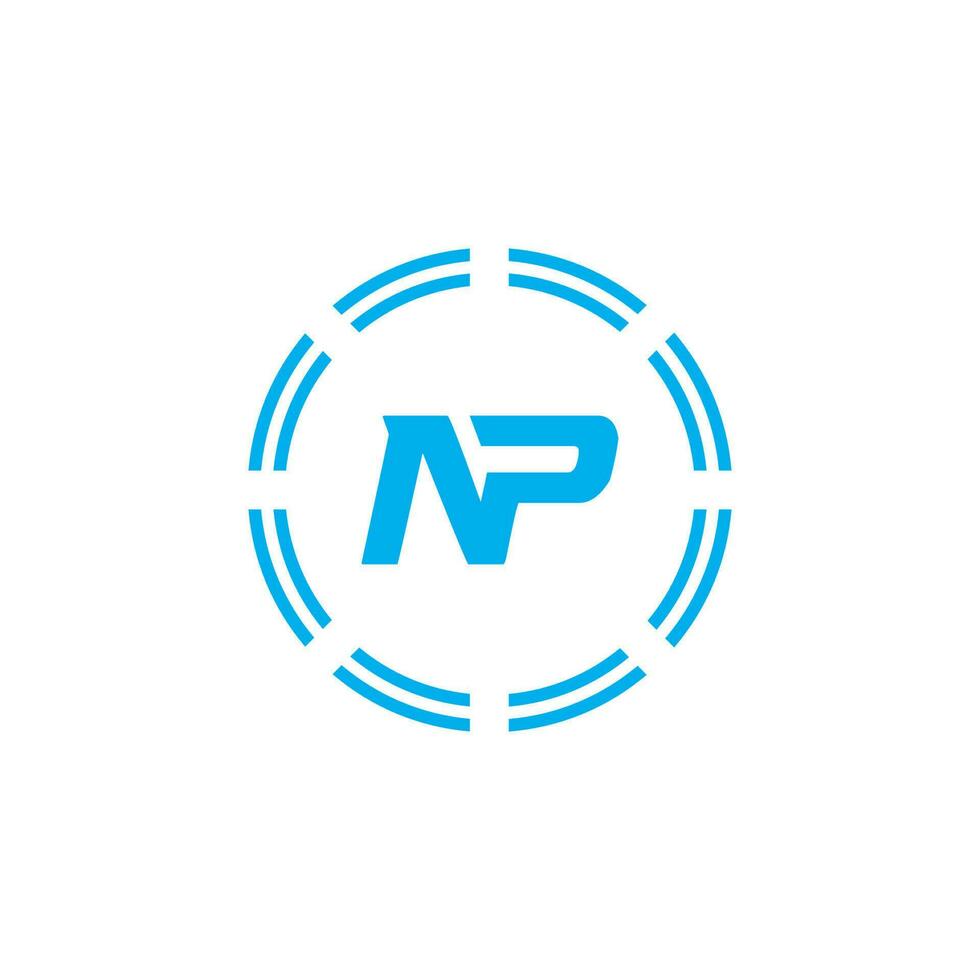 Abstract letter NP logo. This logo icon incorporate with abstract shape in the creative way vector