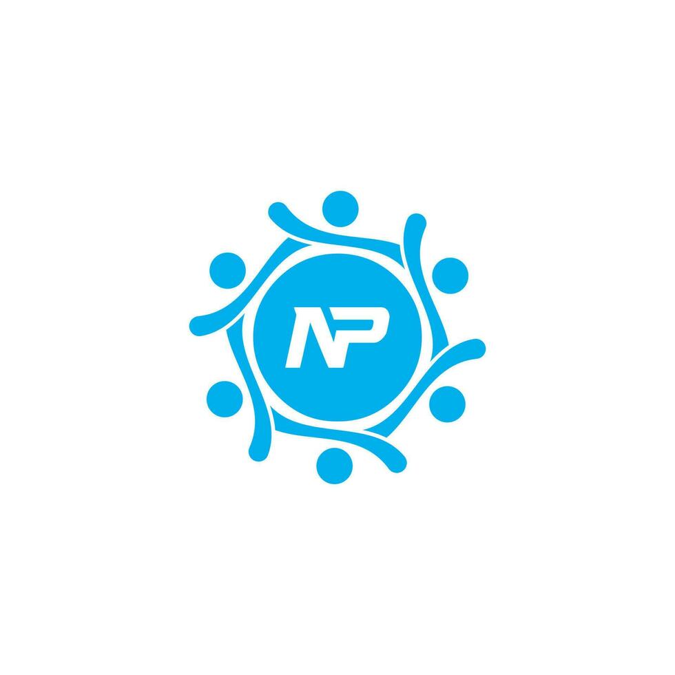 Abstract letter NP logo. This logo icon incorporate with abstract shape in the creative way vector