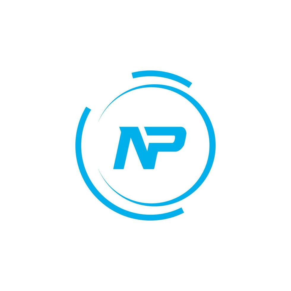 Abstract letter NP logo. This logo icon incorporate with abstract shape in the creative way vector