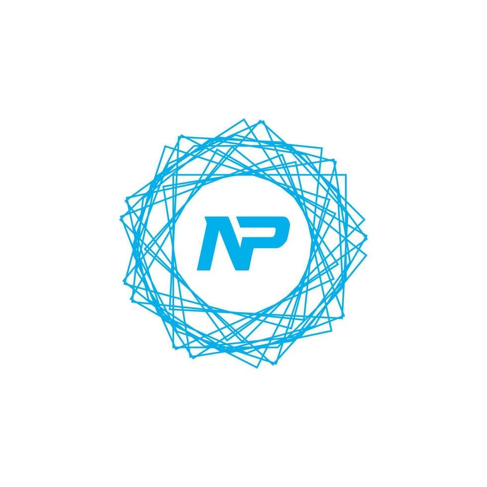 Abstract letter NP logo. This logo icon incorporate with abstract shape in the creative way vector