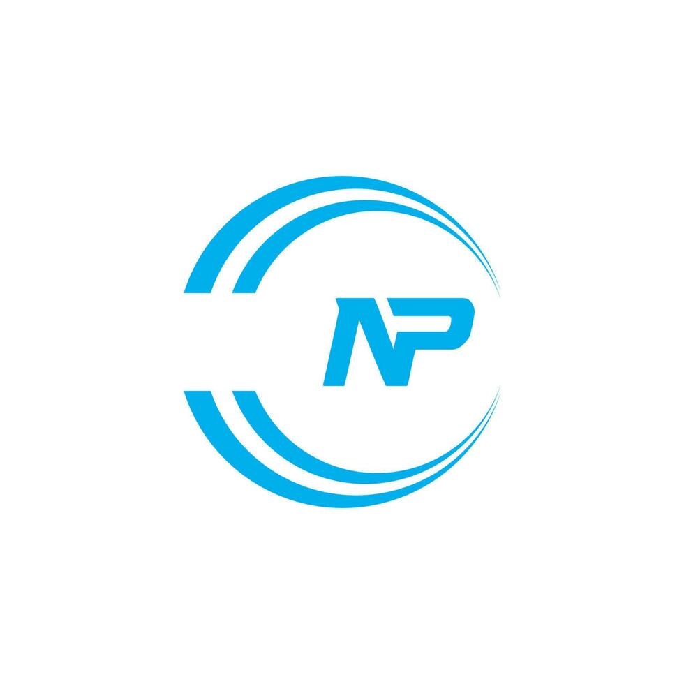 Abstract letter NP logo. This logo icon incorporate with abstract shape in the creative way vector