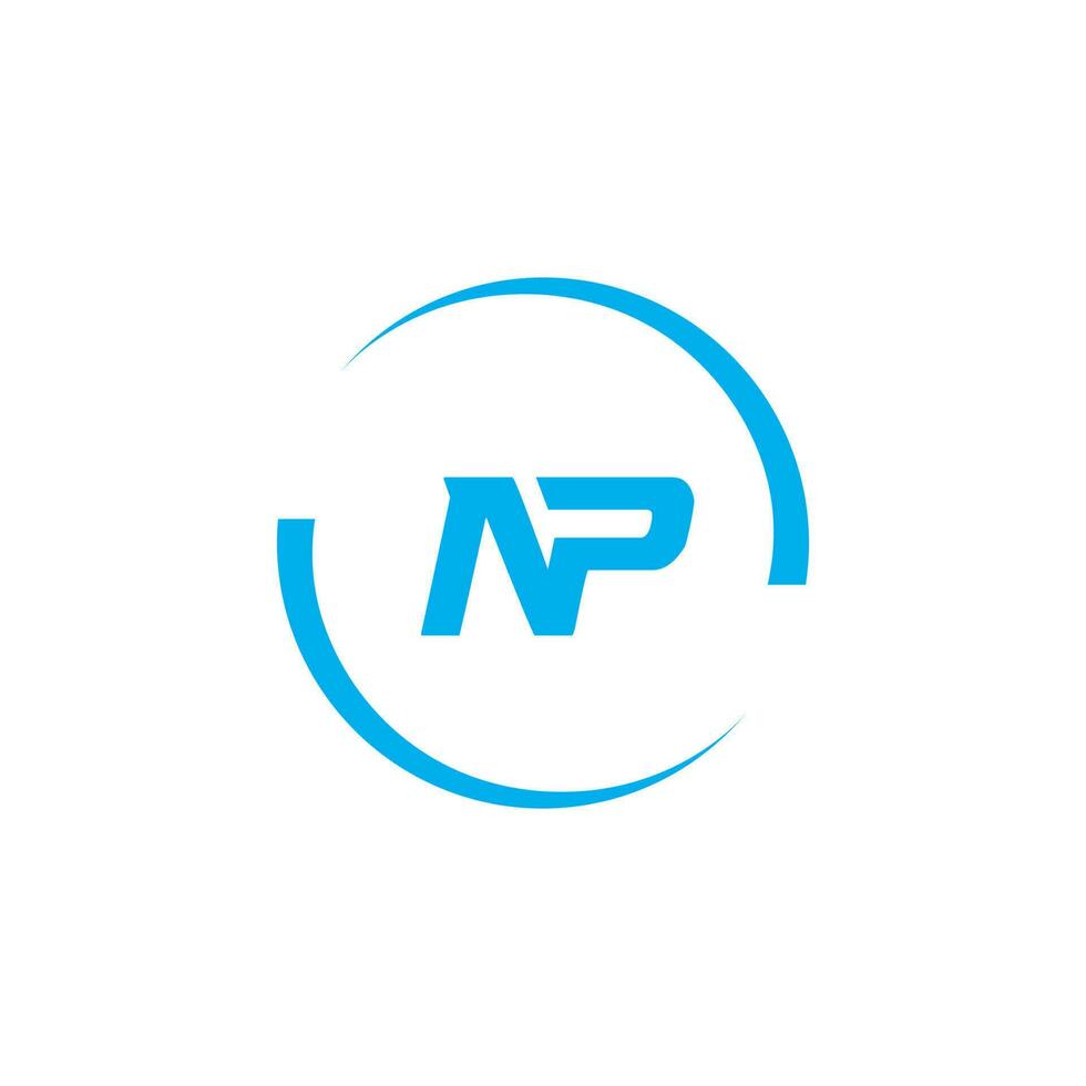 Abstract letter NP logo. This logo icon incorporate with abstract shape in the creative way vector