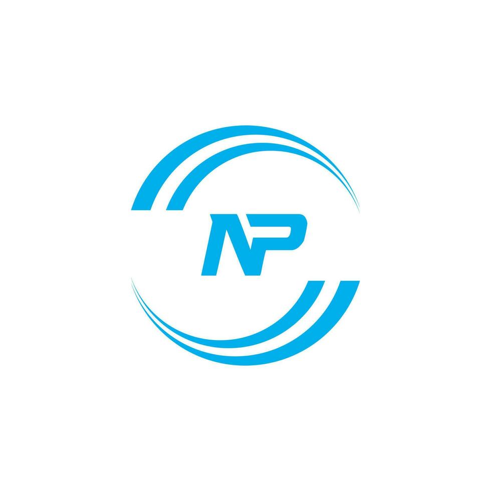 Abstract letter NP logo. This logo icon incorporate with abstract shape in the creative way vector