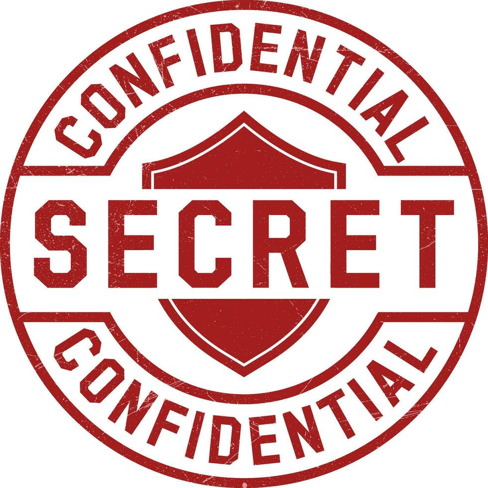 Top Secret Stamp, Confidential Badge, Top Secret Vector, Confidential Stamp, Vector Illustration With Grunge Texture