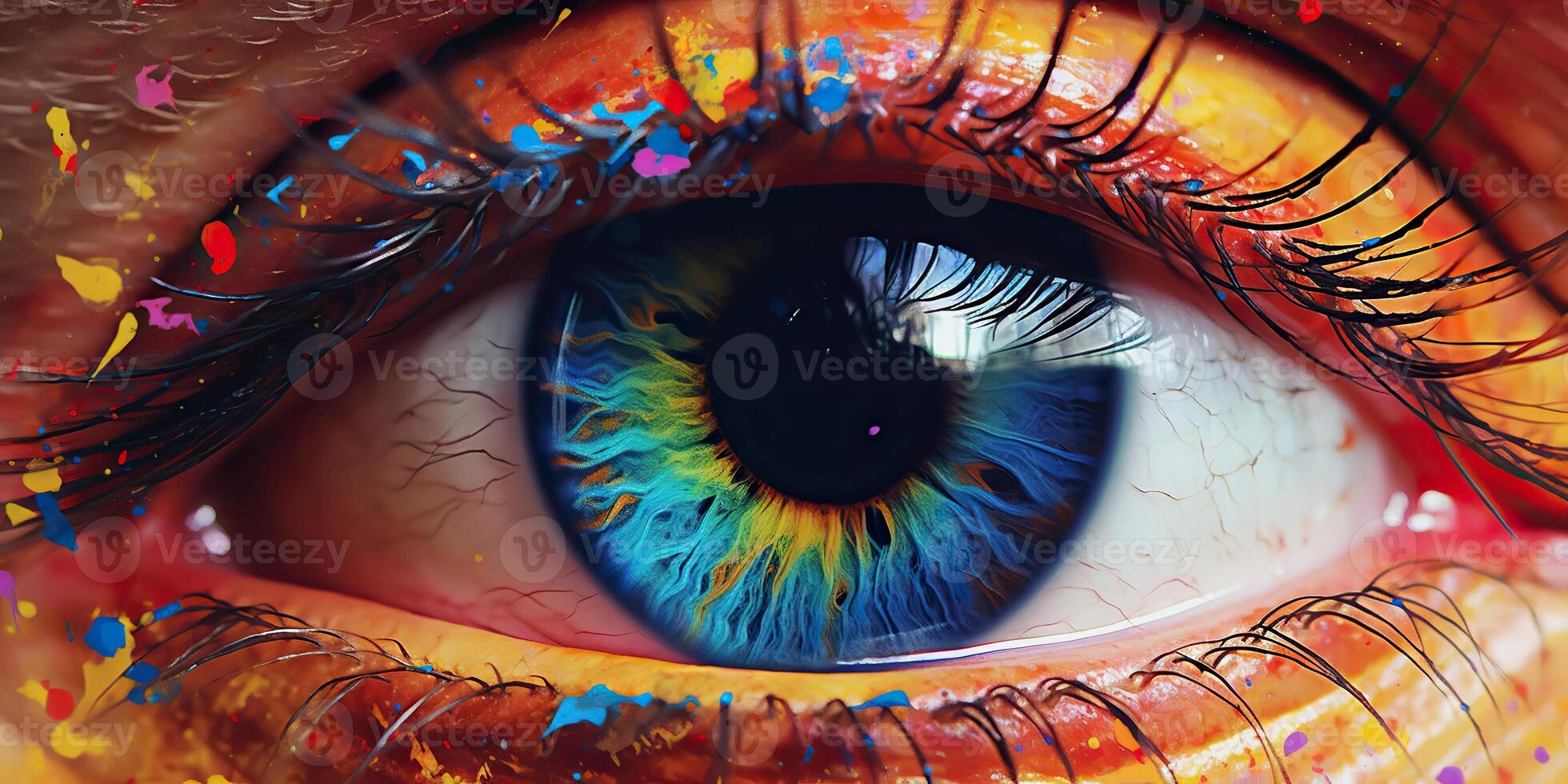 . . Photo realistic illustration of human eye oil draw. Graphic Art