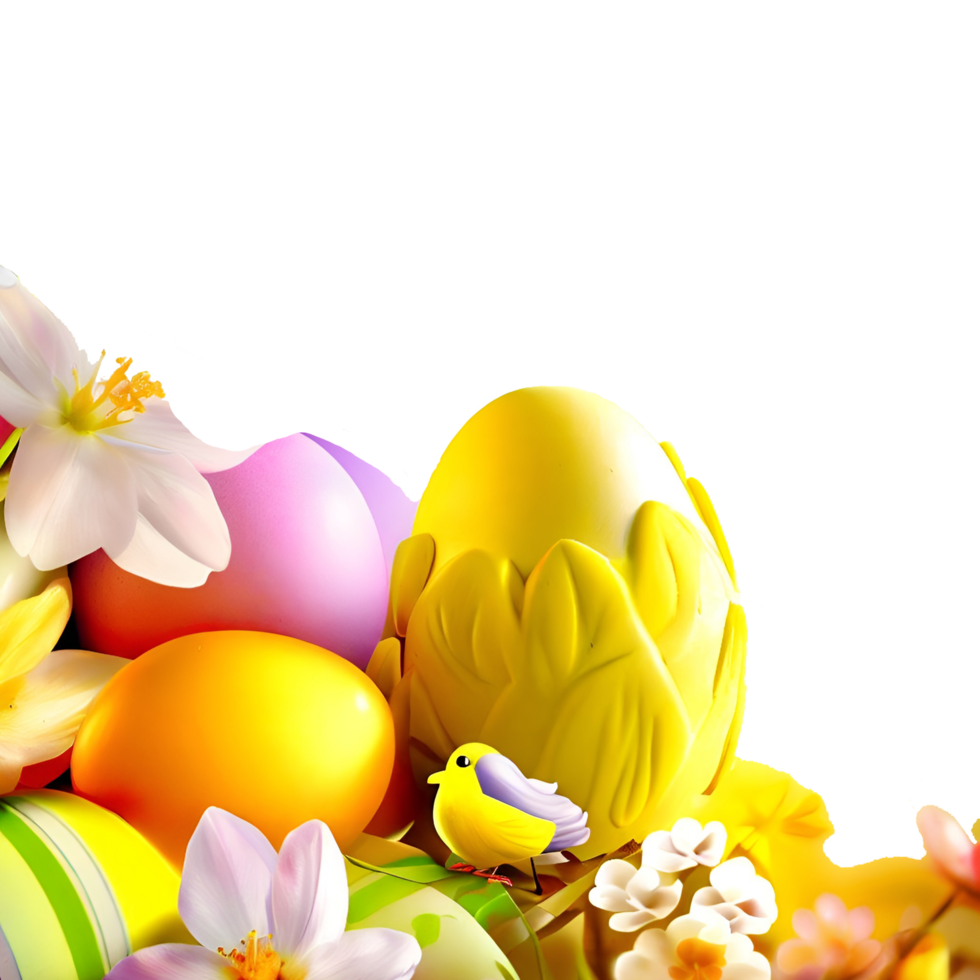 A Collection of Festive Decorations and Easter Eggs generative with AI png