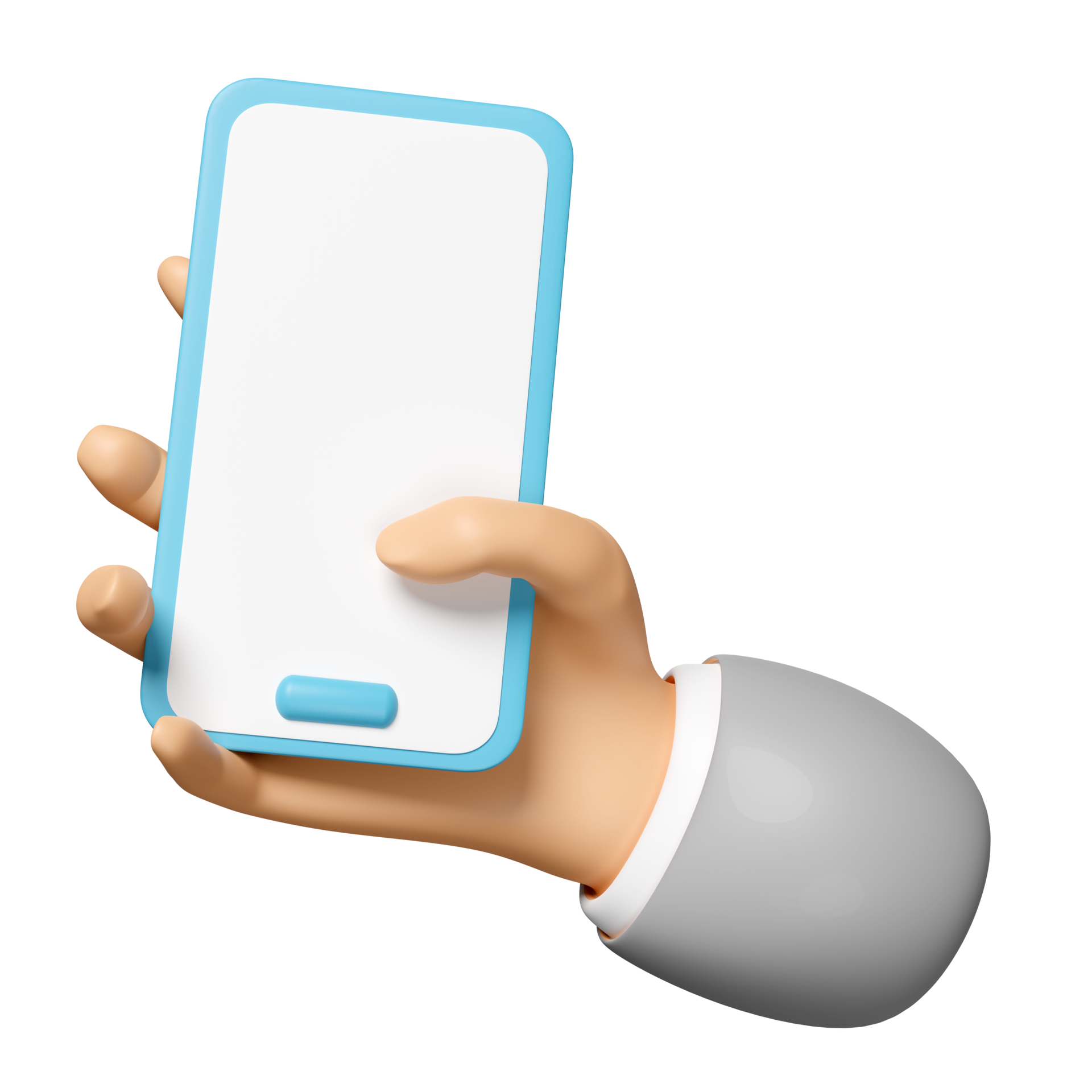 3d Hand Holding Smartphone Isolated Hand Using Mobile Phone Screen 
