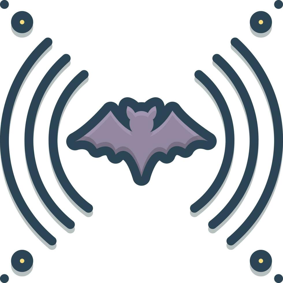 color icon for echolocation vector