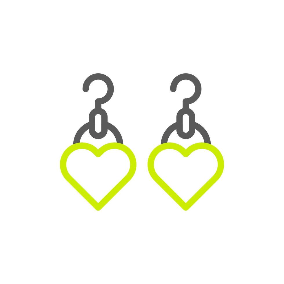 Earring love icon duocolor green grey colour mother day symbol illustration. vector