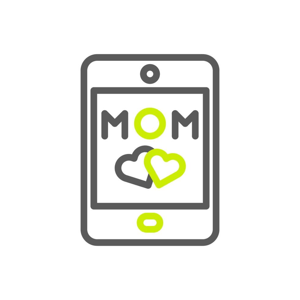 Phone mom icon duocolor green grey colour mother day symbol illustration. vector