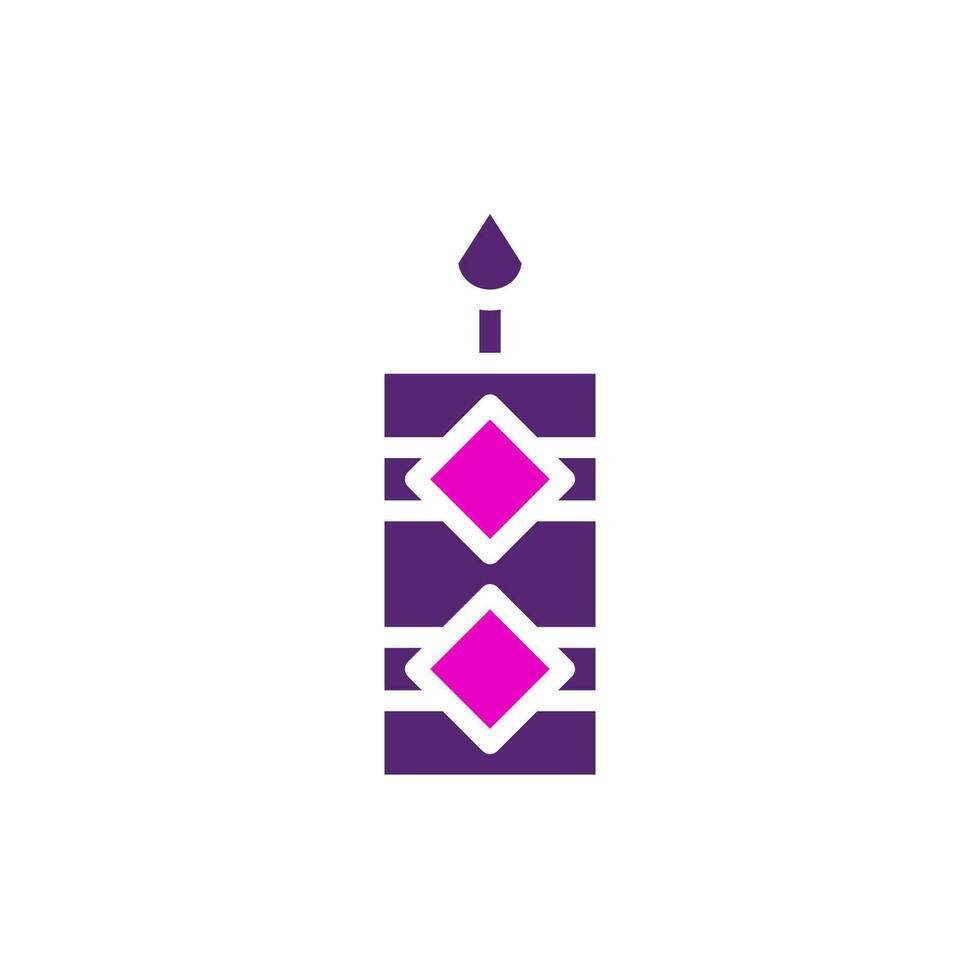 vela icono sólido púrpura rosado color chino nuevo año símbolo Perfecto. vector