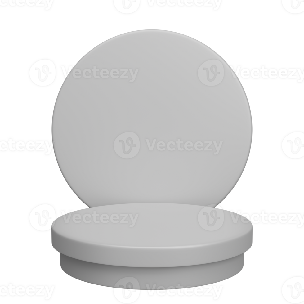 3d white double layers round product podium png