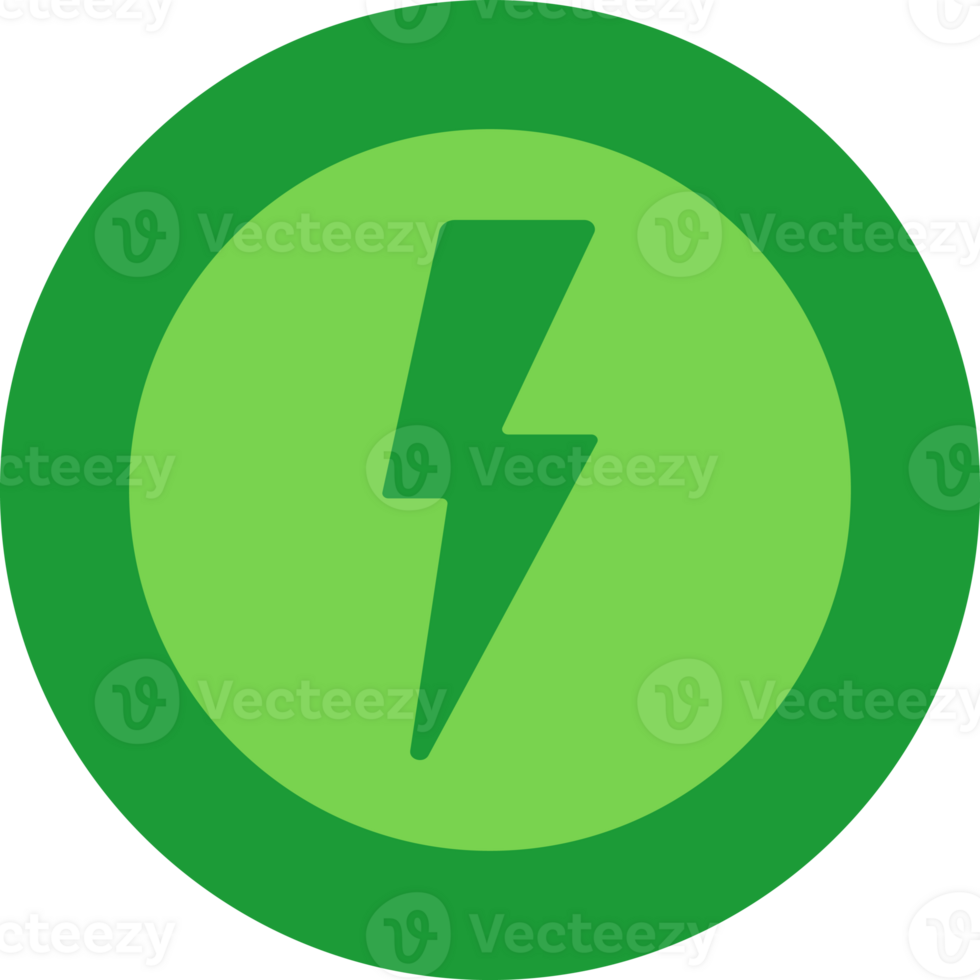 round shape of electricity simple flat icon png