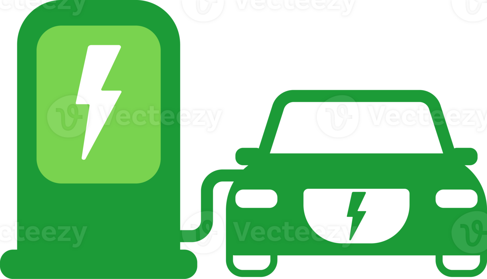 cargando estación para eléctrico coche sencillo plano icono png