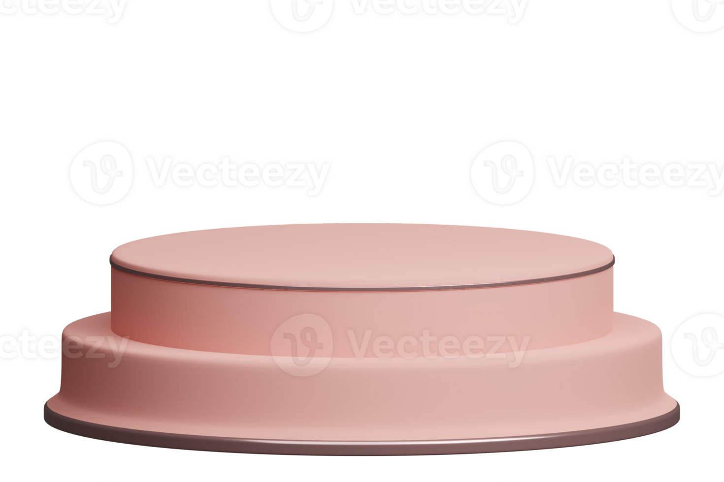 3d pink and rosegold double layers round product podium png