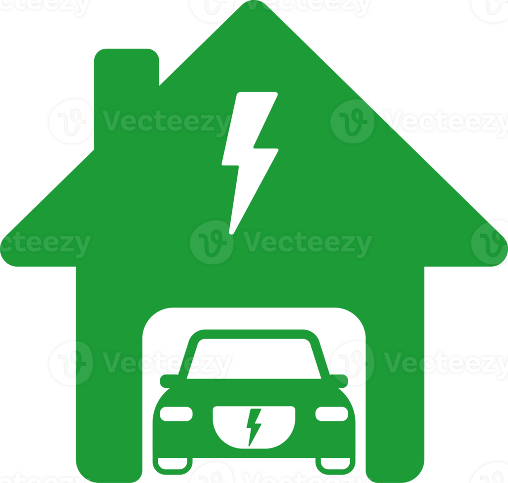 Zuhause Laden Bahnhof zum elektrisch Auto einfach eben Symbol png