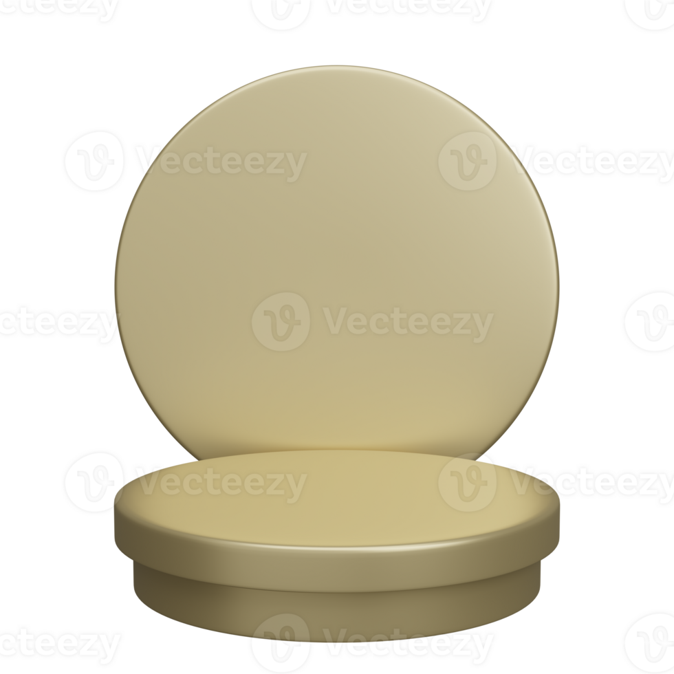 3d gold double layers round product podium png