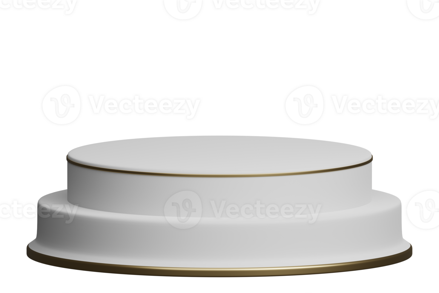 3d white double layers round product podium png