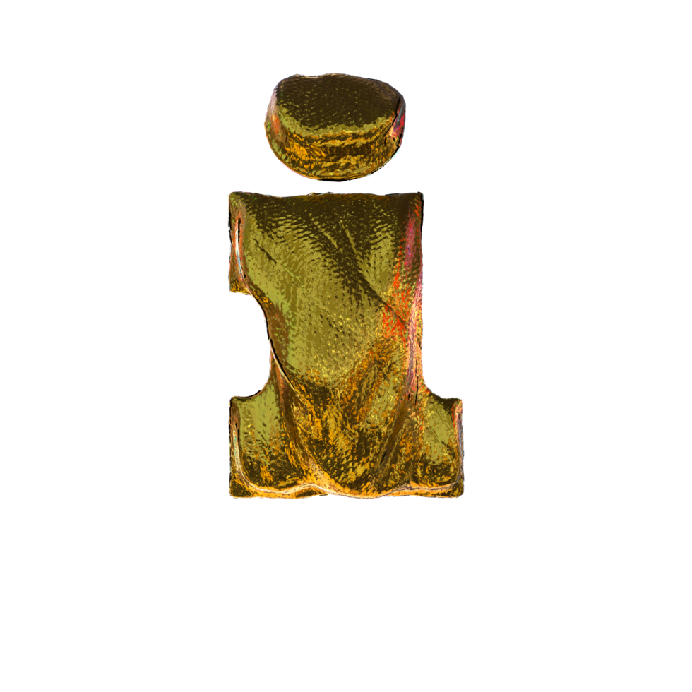 Letter I - Gold 3D letters.  For your graphics and digital arts needs. png