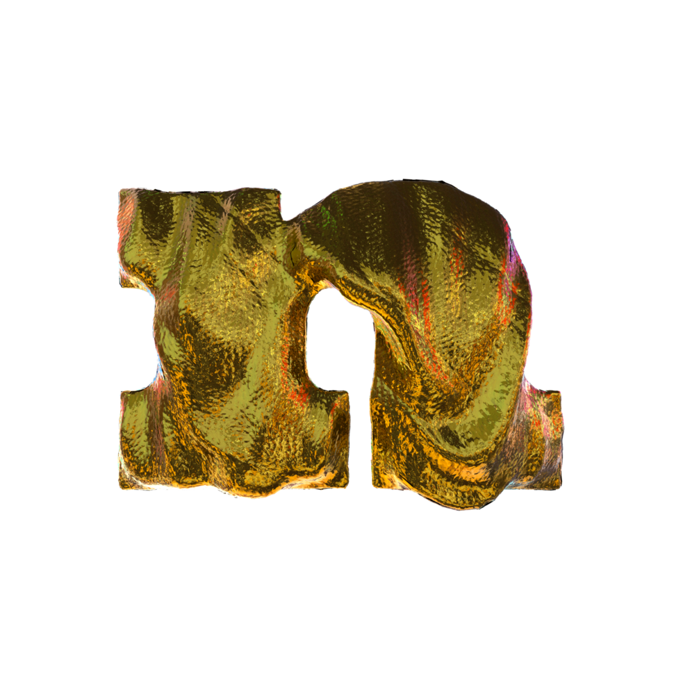 Letter N - Gold 3D letters.  For your graphics and digital arts needs. png