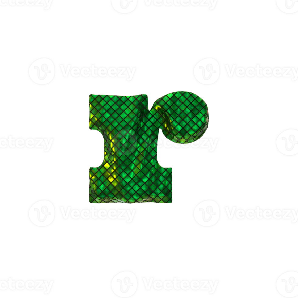 Letter R - Glittering 3D render letters collection png