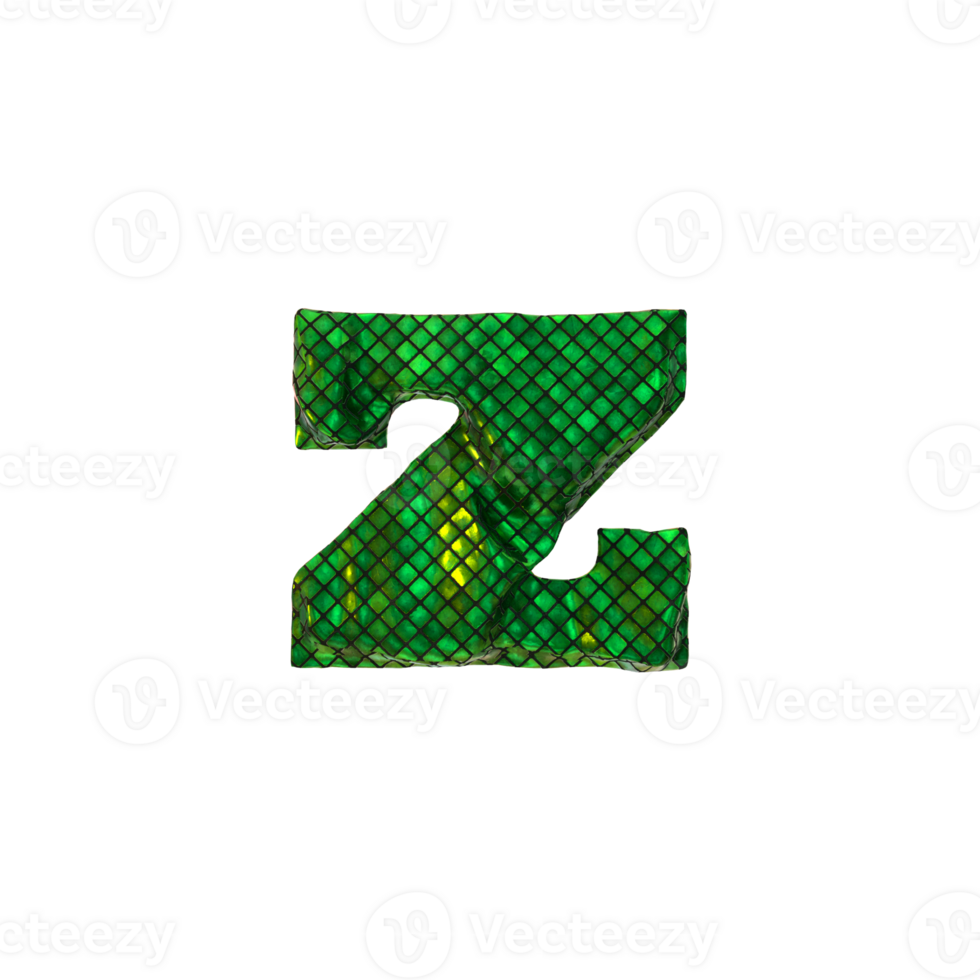 Letter Z - Glittering 3D render letters collection png