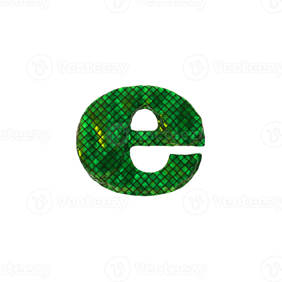 Letter E - Glittering 3D render letters collection png