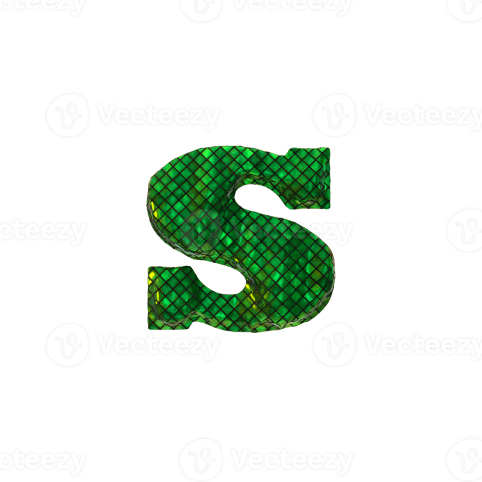 Letter S - Glittering 3D render letters collection png