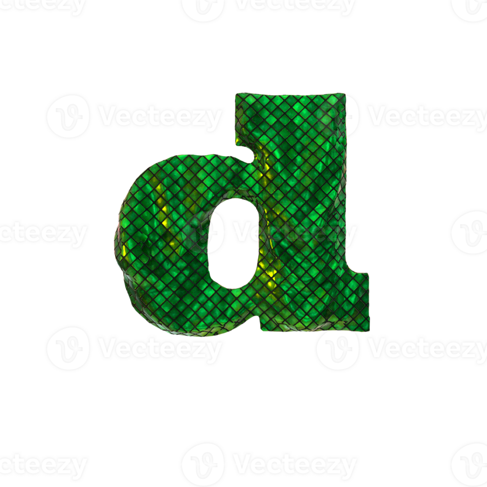 Letter D - Glittering 3D render letters collection png