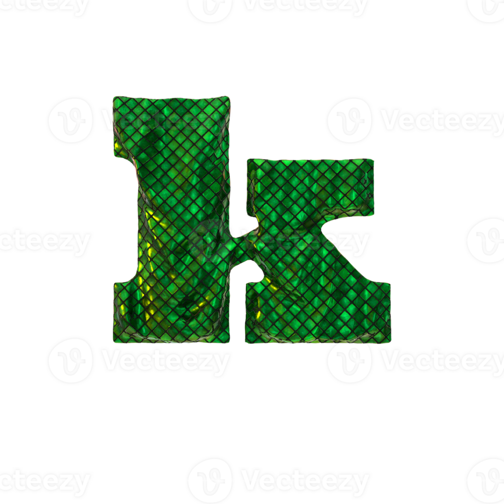 Letter K - Glittering 3D render letters collection png