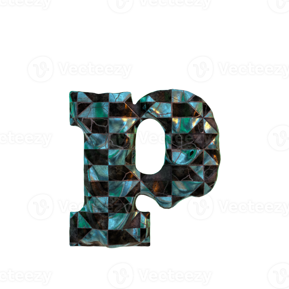 Letter P - Beautiful 3D rendered alphabets.  Best for your graphics and digital arts needs. png
