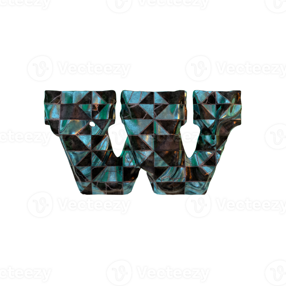 Letter W - Beautiful 3D rendered alphabets.  Best for your graphics and digital arts needs. png