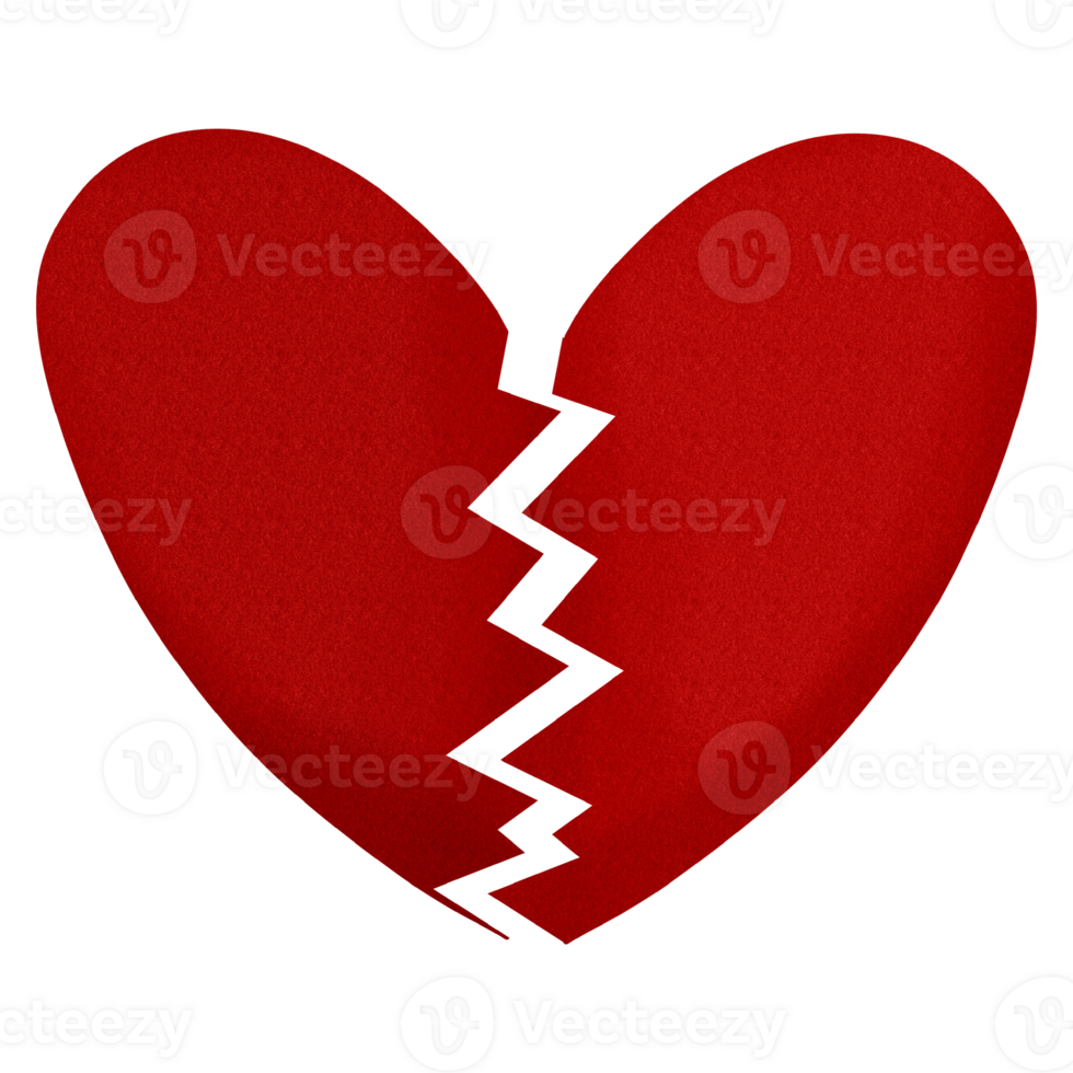 Paper texture broken heart png