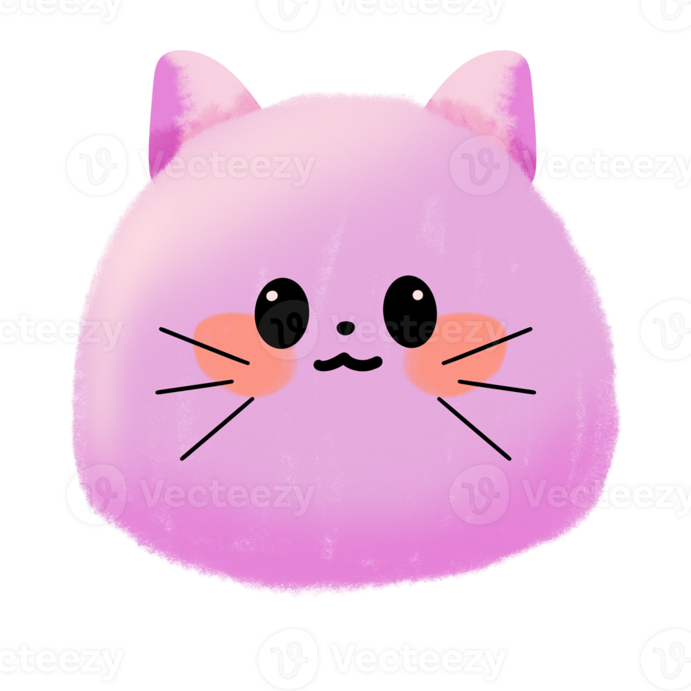 A lovely pink cat face png