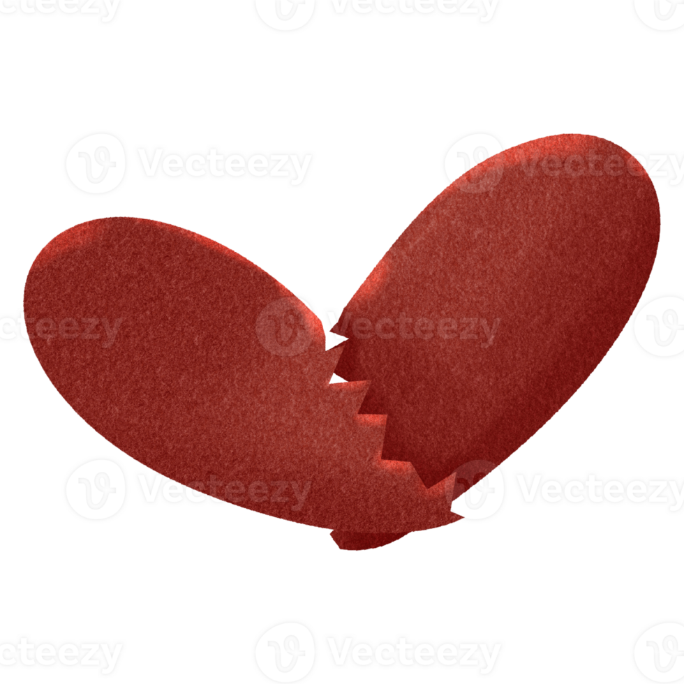 Paper texture broken heart png