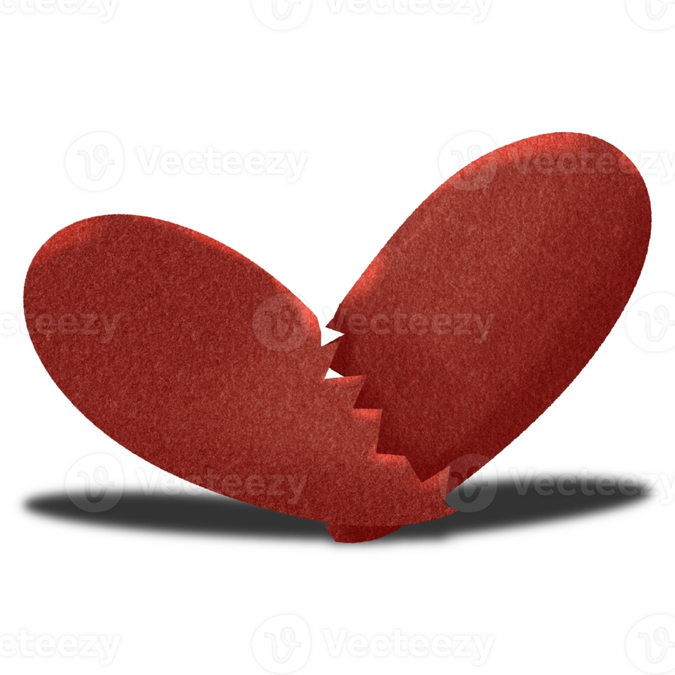 Paper texture broken heart png