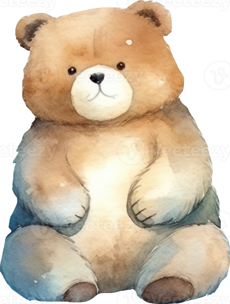 mignonne marron ours aquarelle illustration. ai généré png