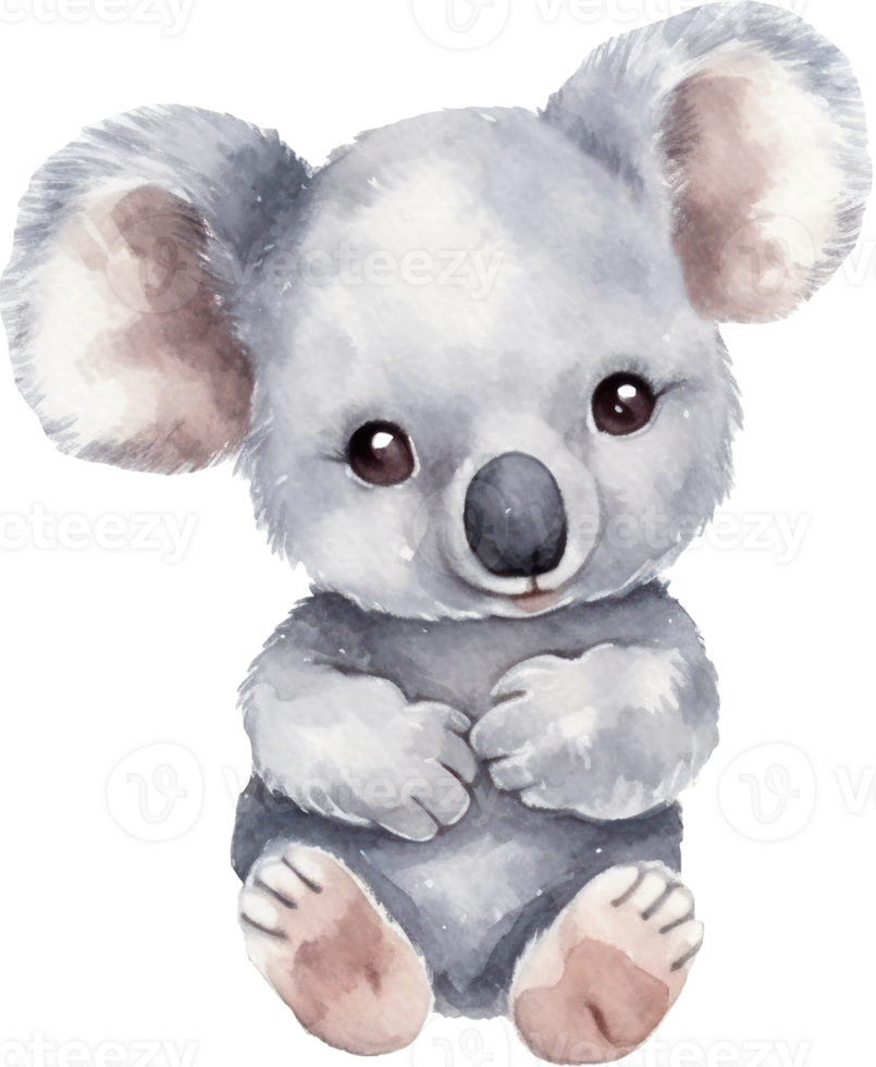 süß Baby Koala Aquarell ai generiert png