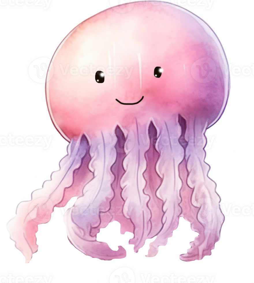 Jellyfish Watercolor Illustration png