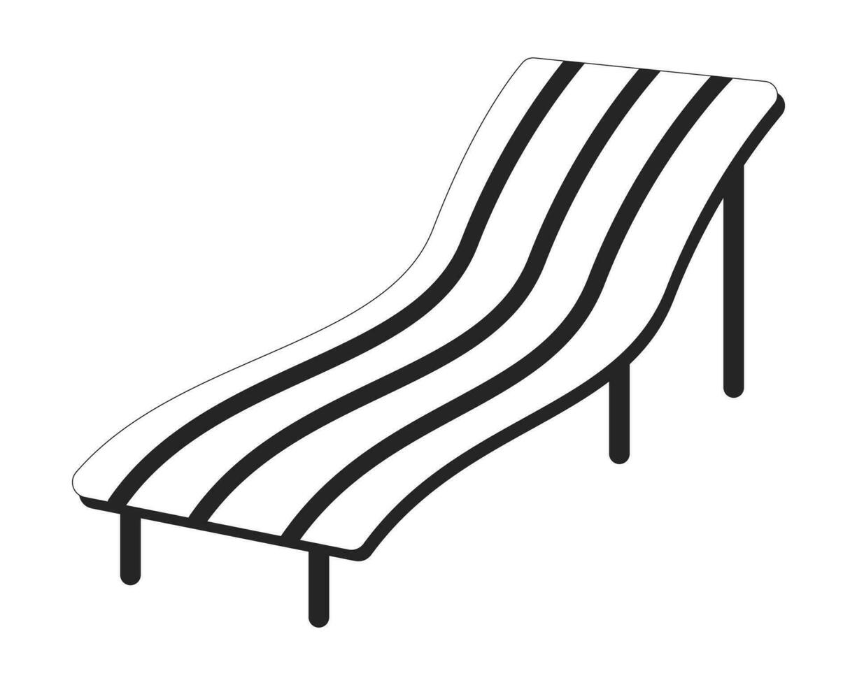 salón silla a piscina plano monocromo aislado vector objeto. al aire libre mueble. cubierta silla. editable negro y blanco línea Arte dibujo. sencillo contorno Mancha ilustración para web gráfico diseño
