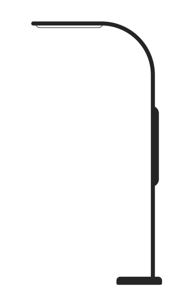 Lighting street lamp flat monochrome isolated vector object. Urban electric lamp post. Streetlight. Editable black and white line art drawing. Simple outline spot illustration for web graphic design