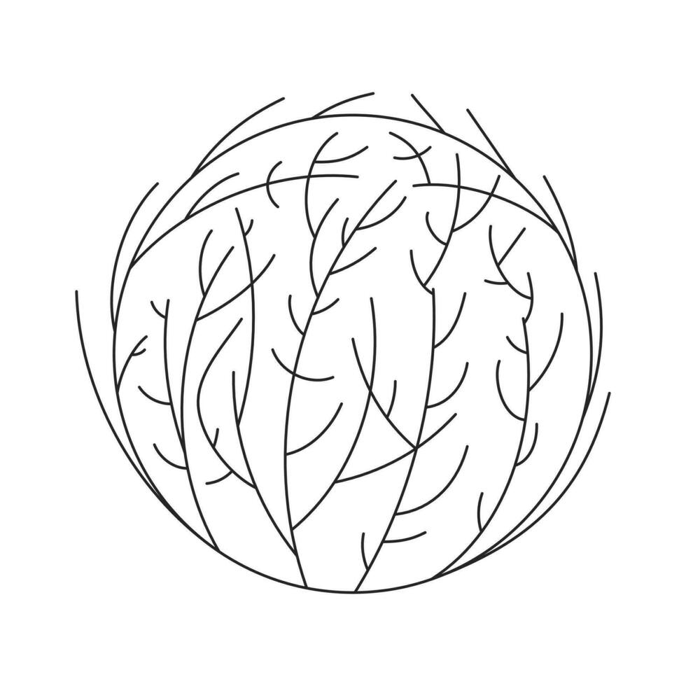 Tumbleweed rolling flat monochrome isolated vector object. Dry bush. Wild grass. Desert wind. Editable black and white line art drawing. Simple outline spot illustration for web graphic design