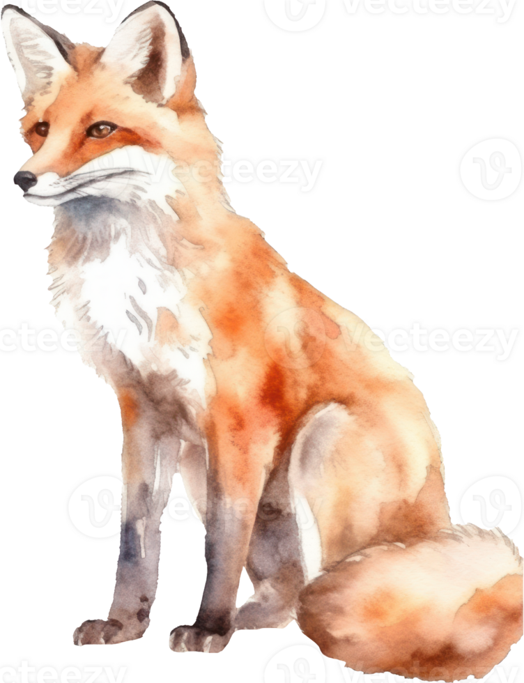 Fuchs Aquarell Illustration. ai generiert png