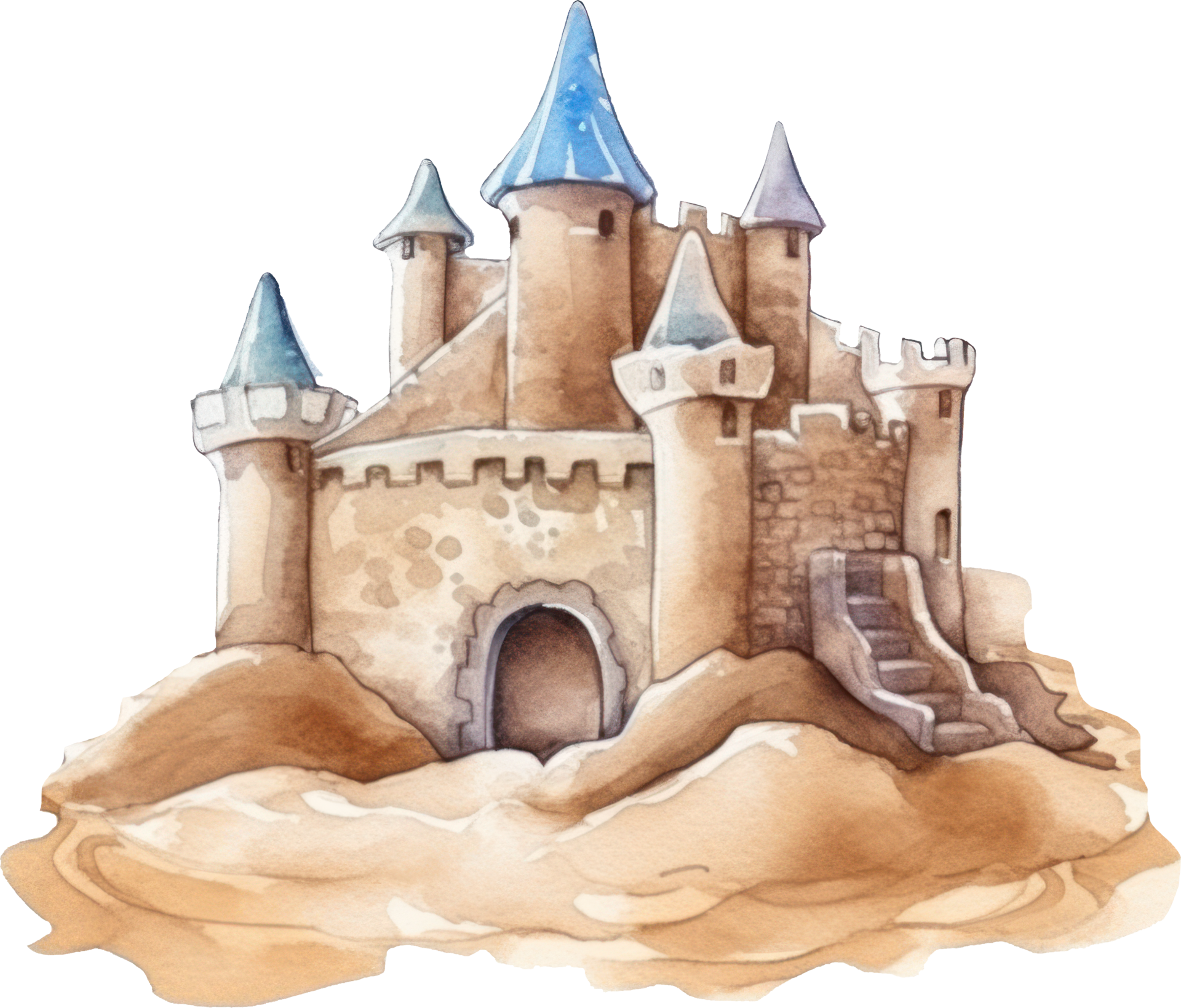 sand castle / cartoon vector and illustration, black and white, hand drawn,  sketch style, isolated on white background. Stock Vector | Adobe Stock
