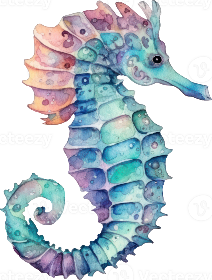 Seahorse Watercolor Illustration png