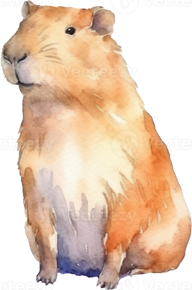 Cute Capybara Watercolor illustration. png