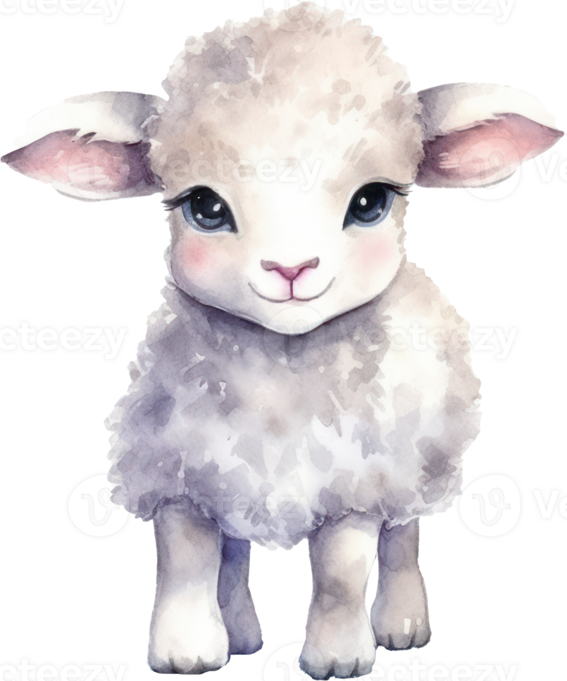 Cute Lamb Watercolor Illustration 24700518 PNG