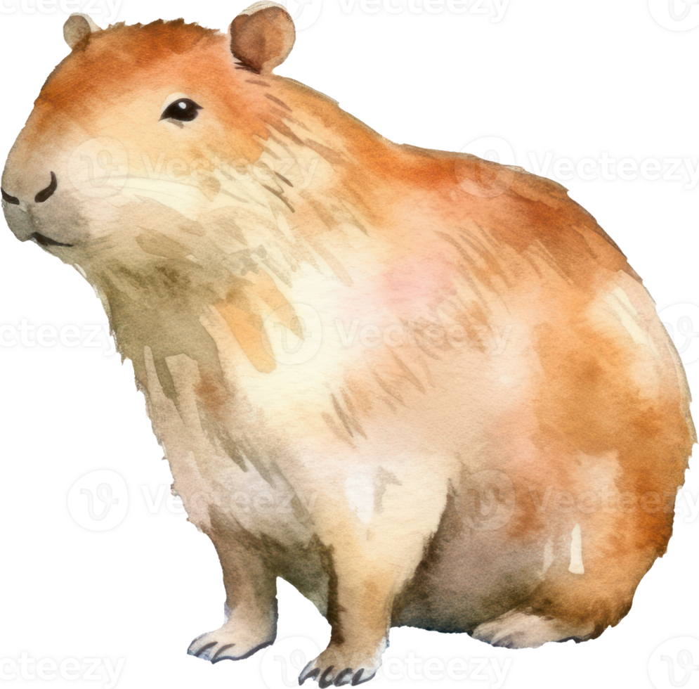 carino capibara acquerello illustrazione. ai generato png