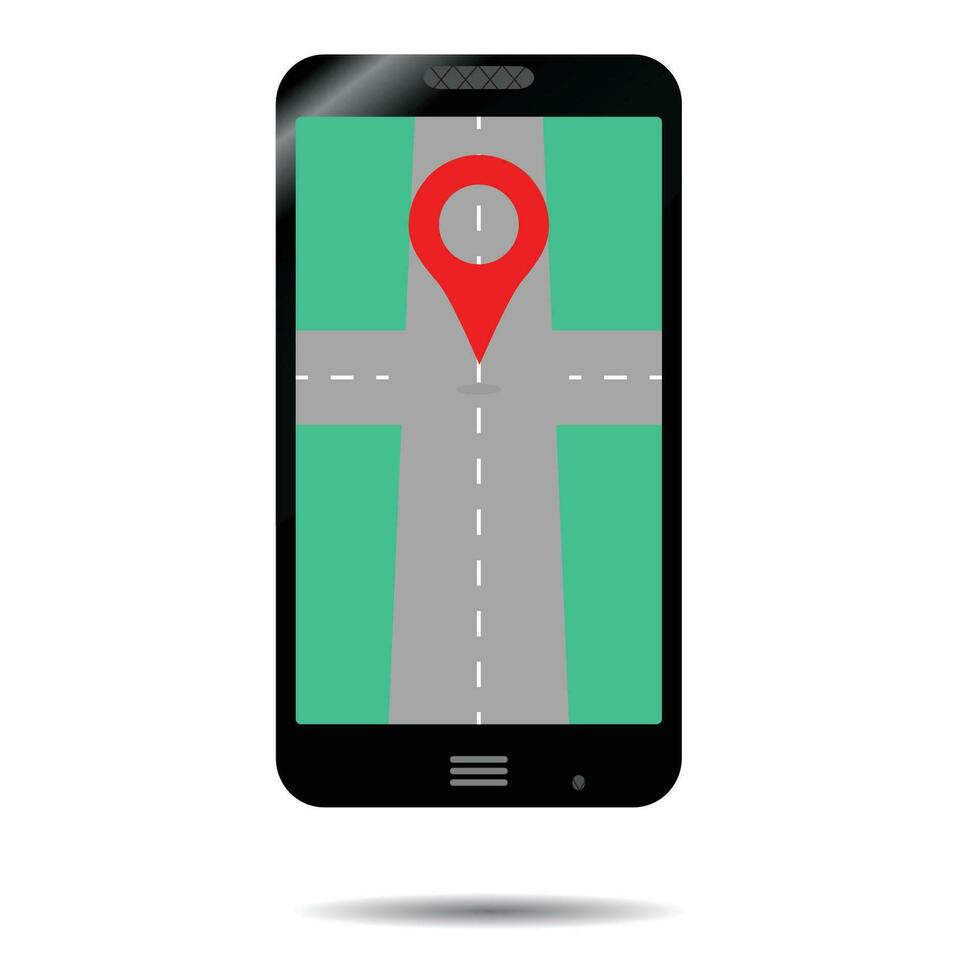 Smartphone GPS icon. App for transportation, gadget and cartography illustration vector